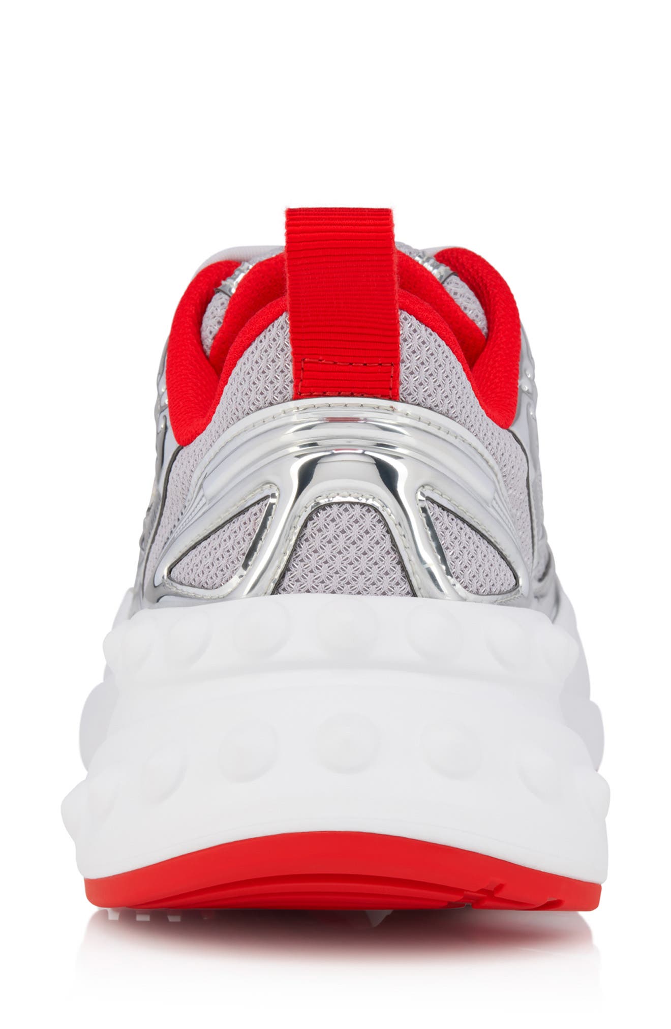 Christian Louboutin So Flo Sneaker, Alternate, color, Silver