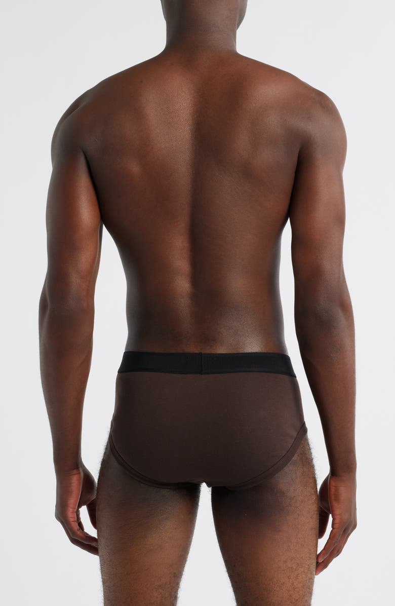 TOM FORD Cotton Stretch Jersey Briefs, Alternate, color, Chocolate