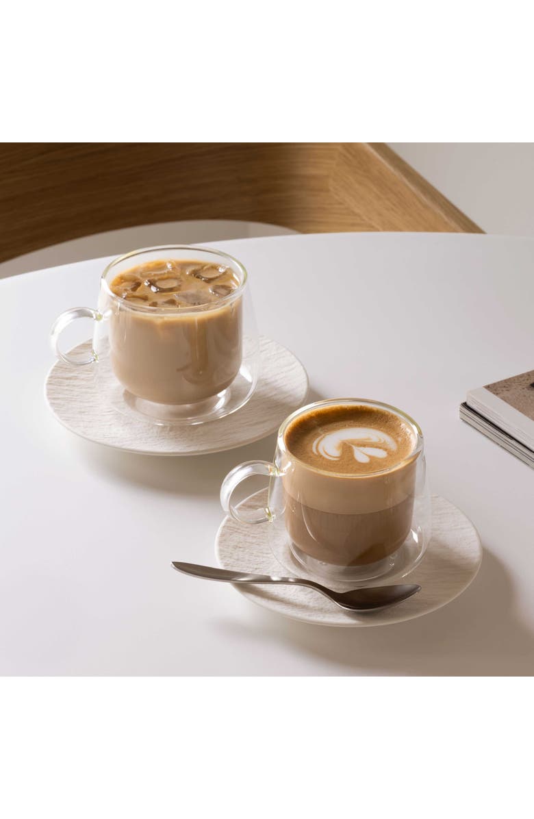 Villeroy & Boch Artesano Hot & Cold Beverage Coffee Glass with Handle Pair, Alternate, color, NO COLOR