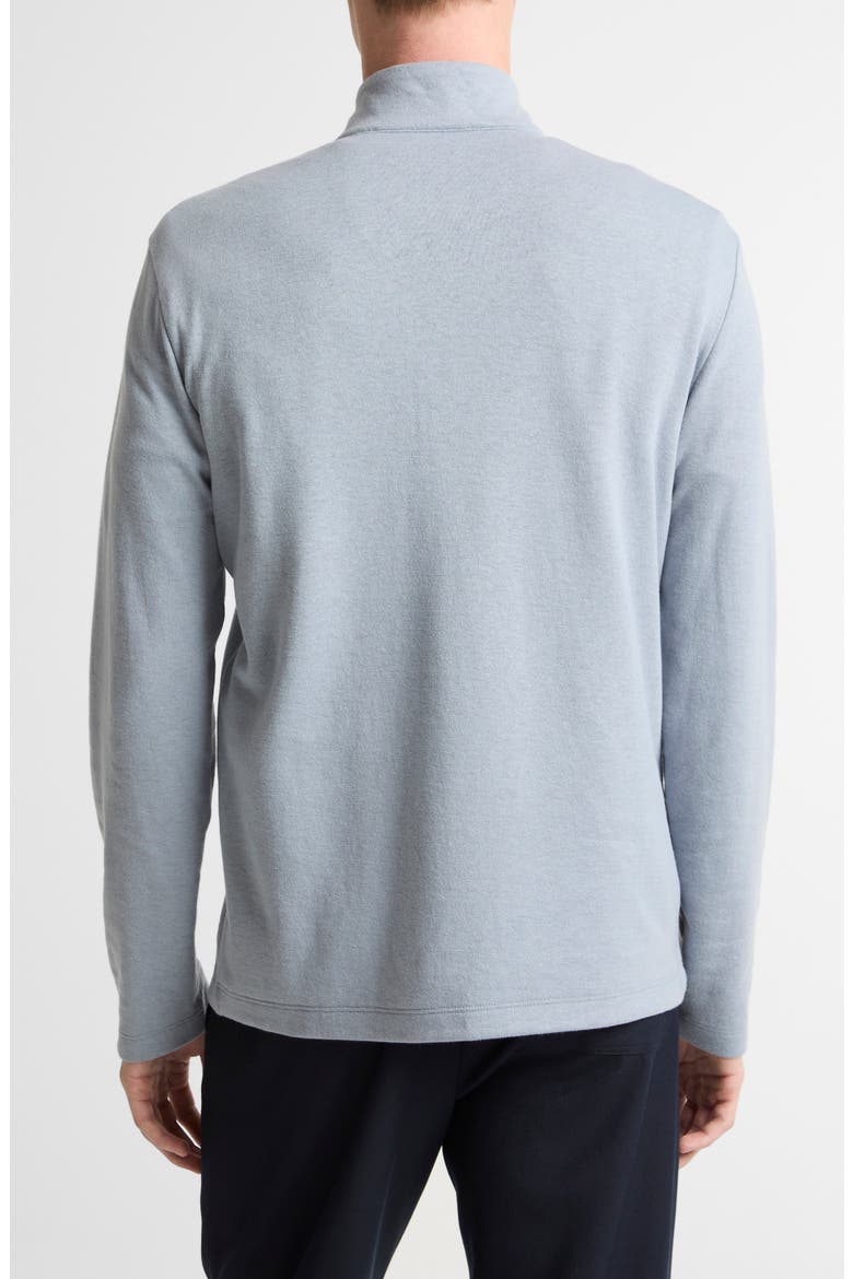 Double Face Cotton Blend Quarter Zip Pullover, Alternate, color, STEEL BLUE/ STUDIO