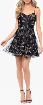 Blondie Nites Floral Embroidery Minidress