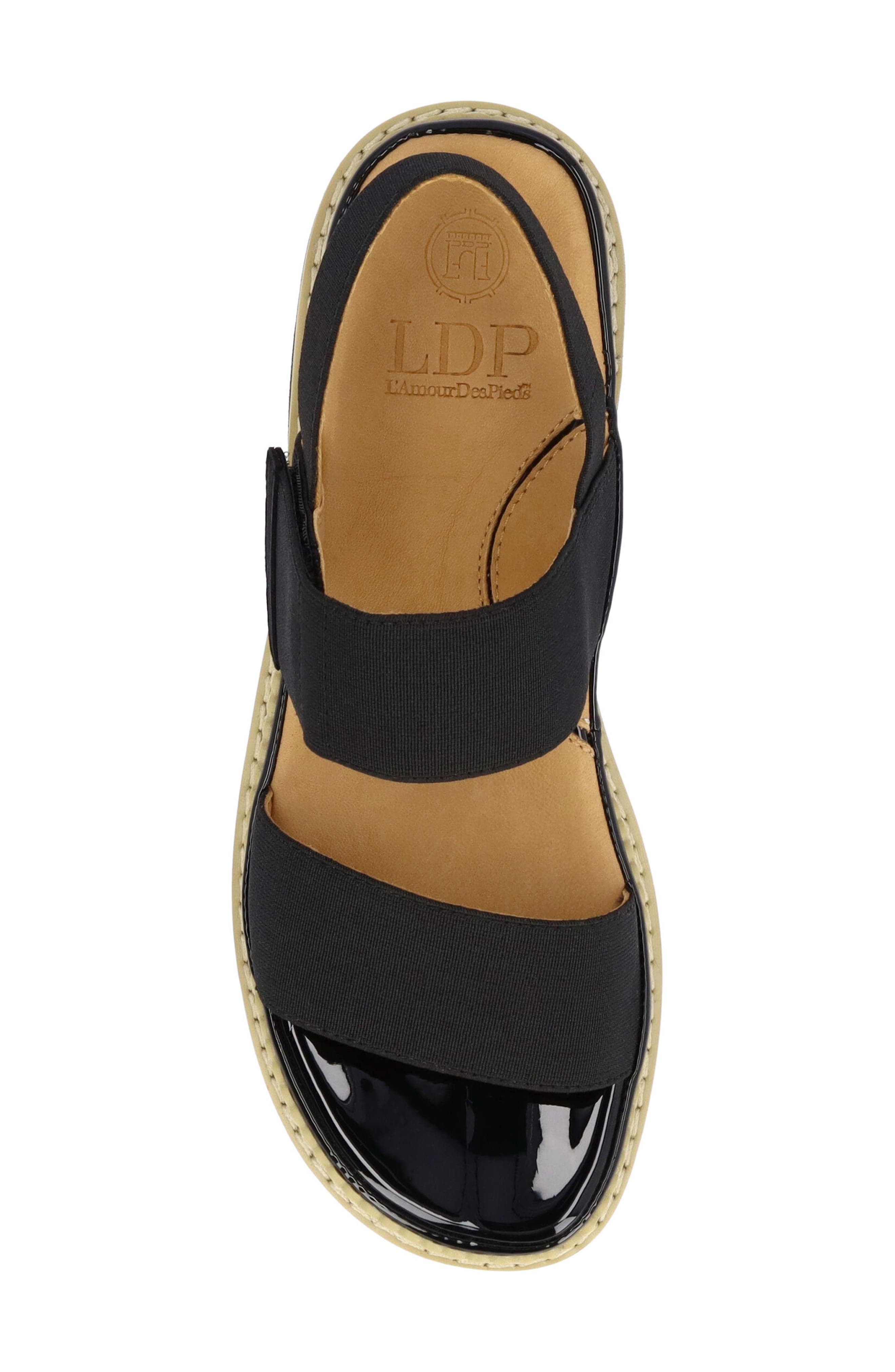 L'Amour des Pieds Delphina Ankle Strap Sandal, Alternate, color, Black