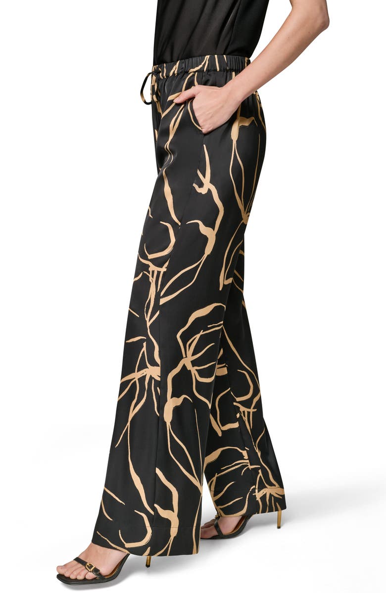 Donna Karan New York Print Wide Leg Satin Pants, Alternate, color,