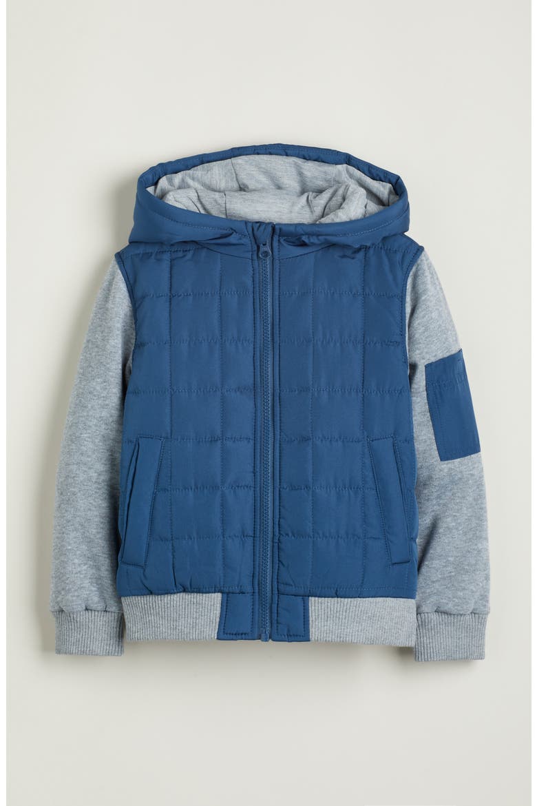 Kids' Summit Crest Mixed Media Jacket, Main, color, NAVY DENIM