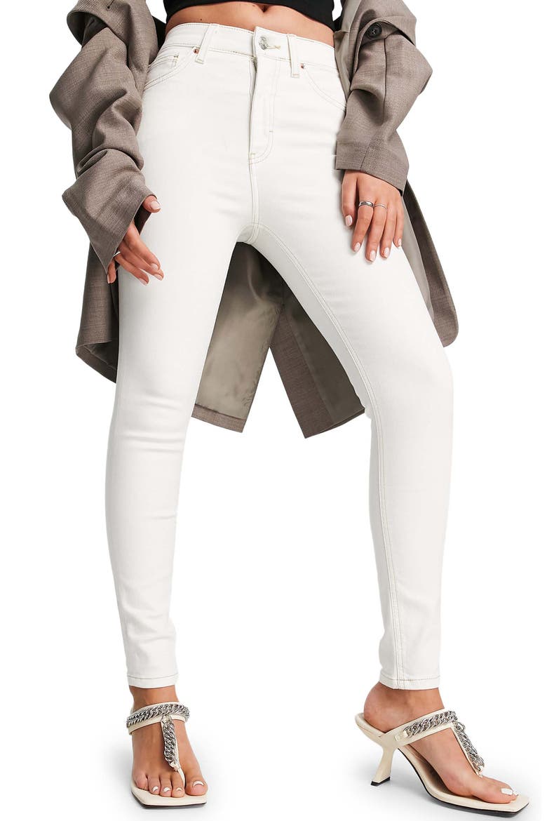 Jamie High Waist Ankle Skinny Jeans, Main, color, WHITE