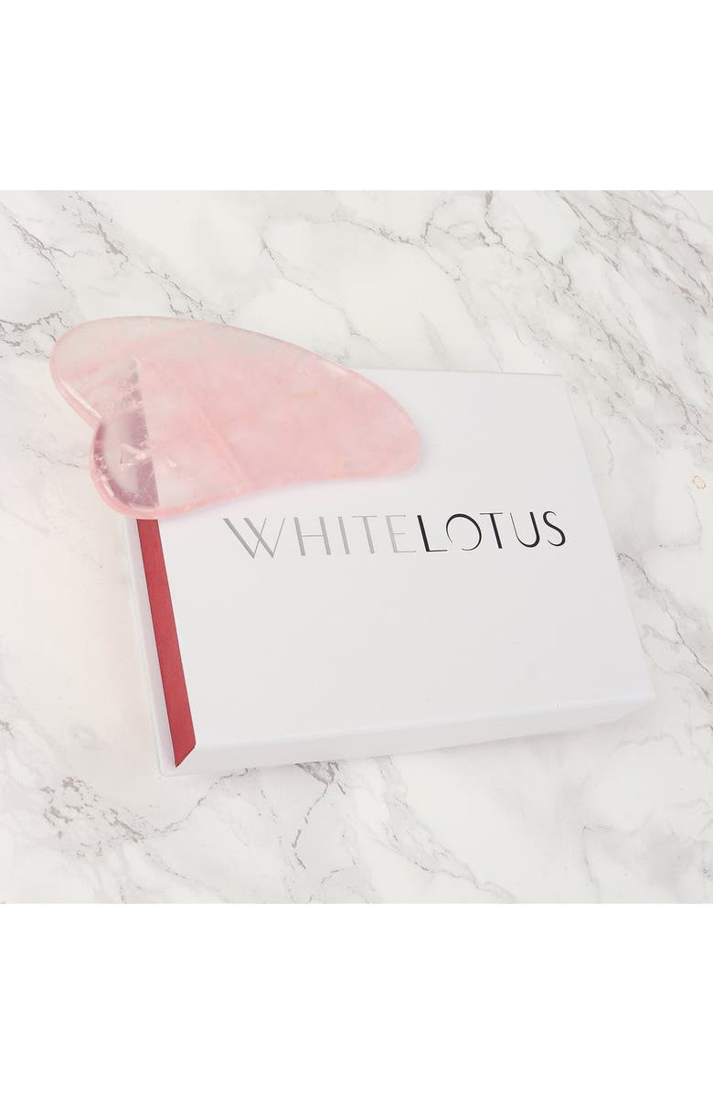 White Lotus Beauty Premium Rose Quartz Gua Sha, Alternate, color, Pink