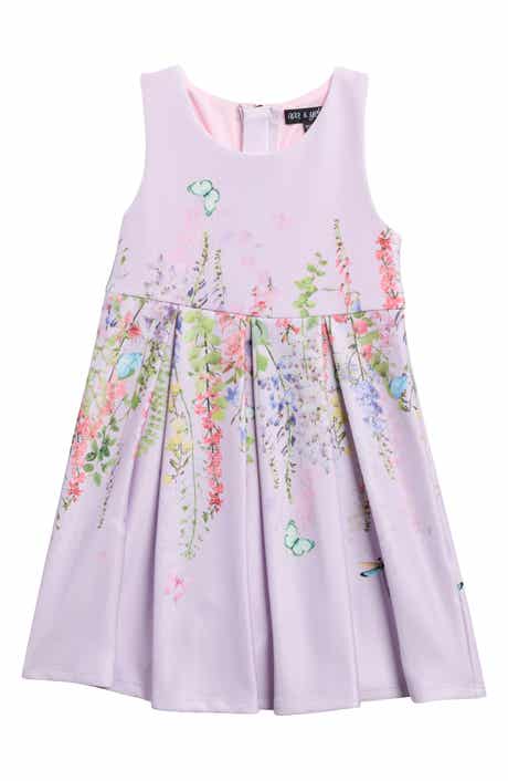 Ava & Yelly Kids' Pleated Scuba Knit Dress