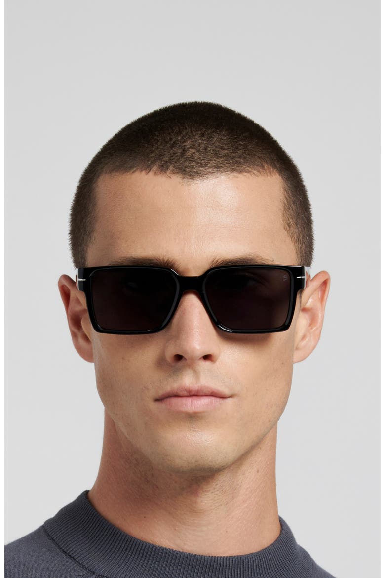 DB 7162/S 56mm Rectangular Sunglasses, Alternate, color, BLACK HAVANA/ GREY