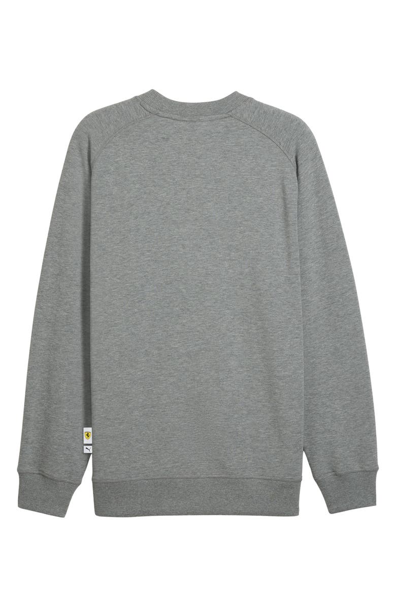 PUMA Scuderia Ferrari Sportswear Shield Crewneck Sweatshirt, Alternate, color, Medium Gray Heather