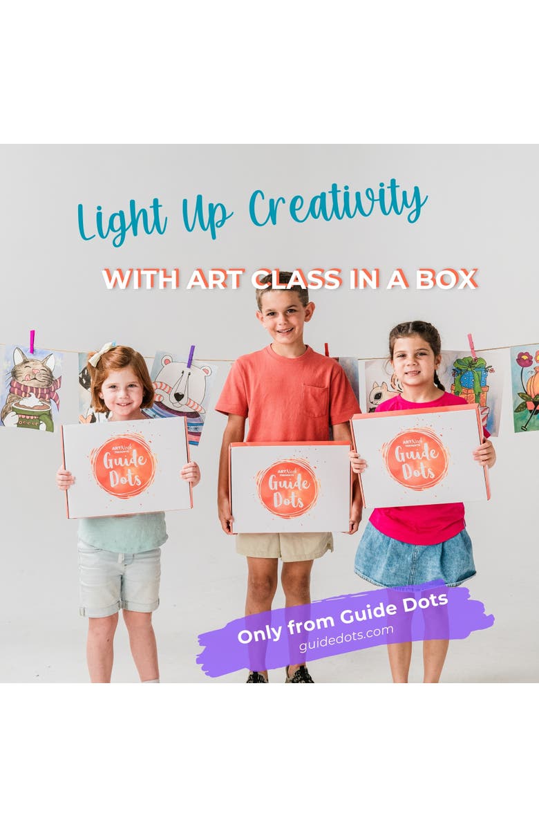 Guide Dots Level 1 Art Kit for Ages 4-7 w/ Light-Up Bright Board - Art Class in a Box, Alternate, color, 