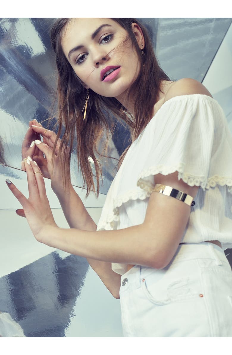 Topshop High Rise Ripped Denim Shorts, Alternate, color,