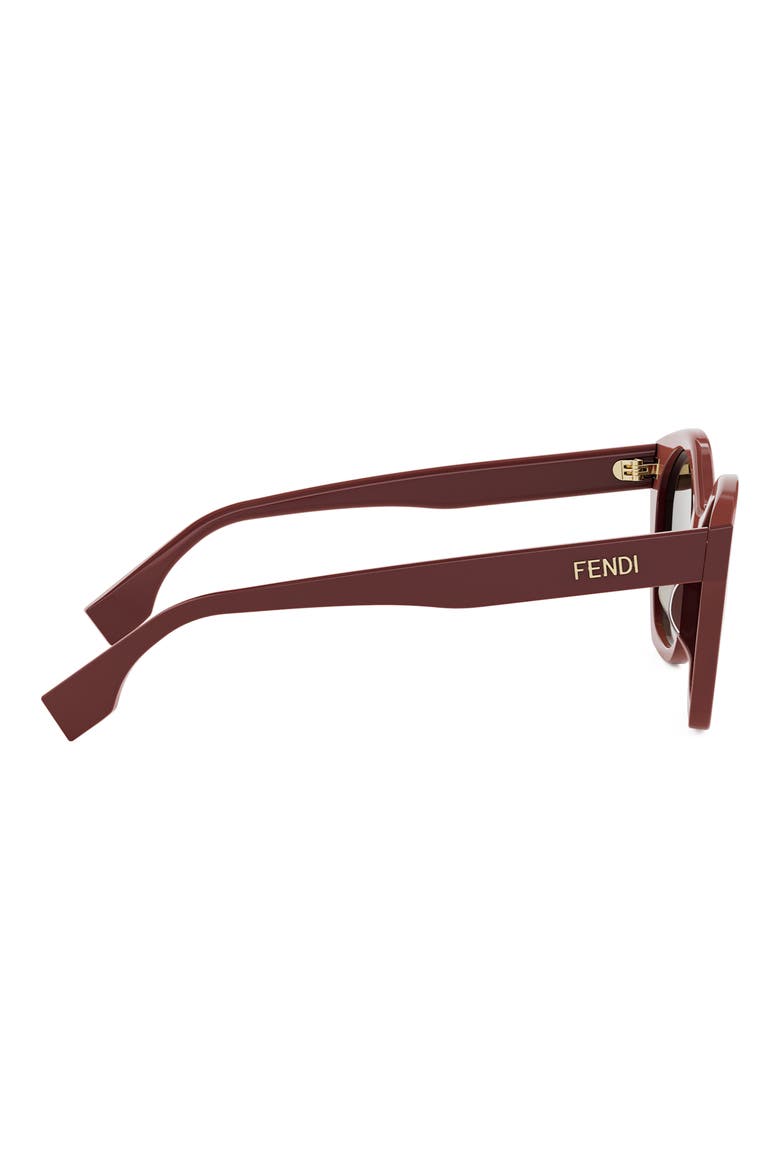 Lettering 52mm Square Sunglasses, Alternate, color, SHINY RED / GRADIENT BROWN