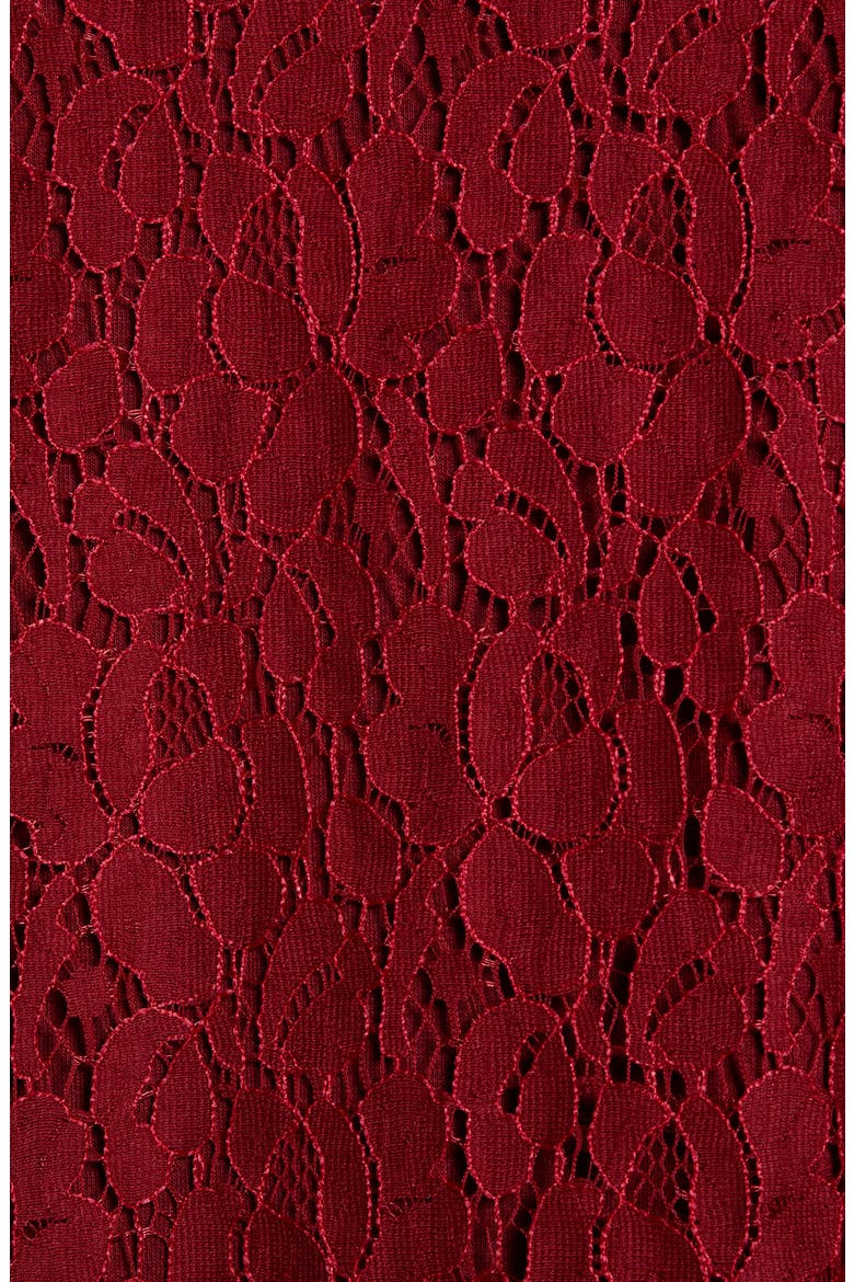 Gibson Glam Flutter Sleeve Lace Front Cotton Blend Top, Alternate, color, BURGUNDY