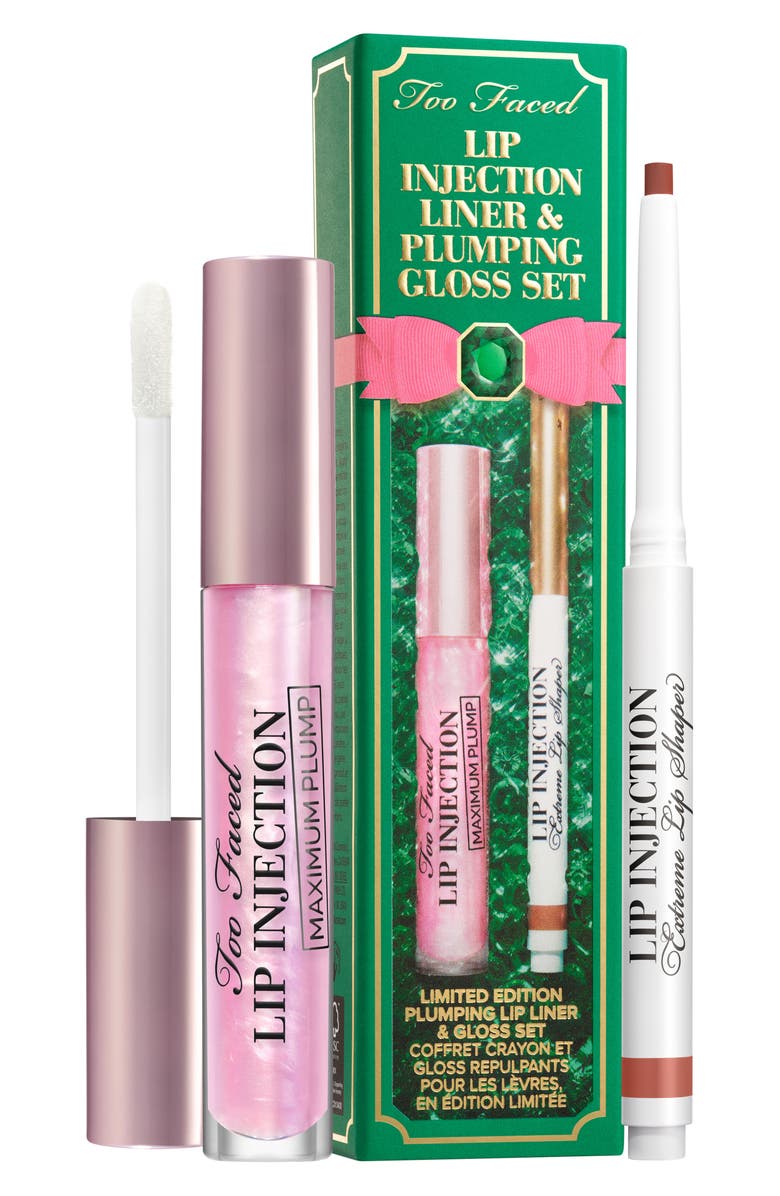 Too Faced Lip Injection Plumping Lip Liner & Gloss Set $57 Value, Main, color,