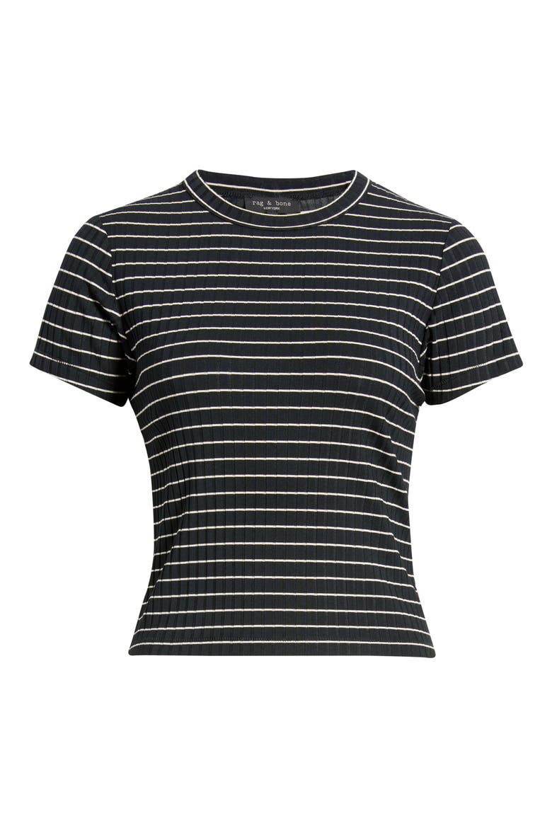 Luca Stripe Rib Baby T-Shirt, Alternate, color, IVYBL