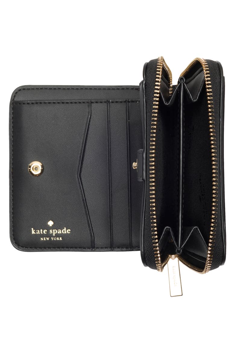 staci saffiano leather wallet, Alternate, color, BLACK