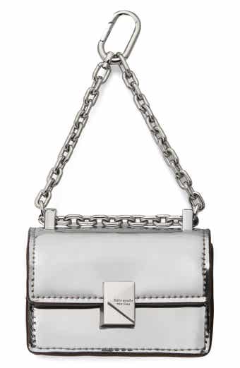 charmed mirror metallic leather bag charm
