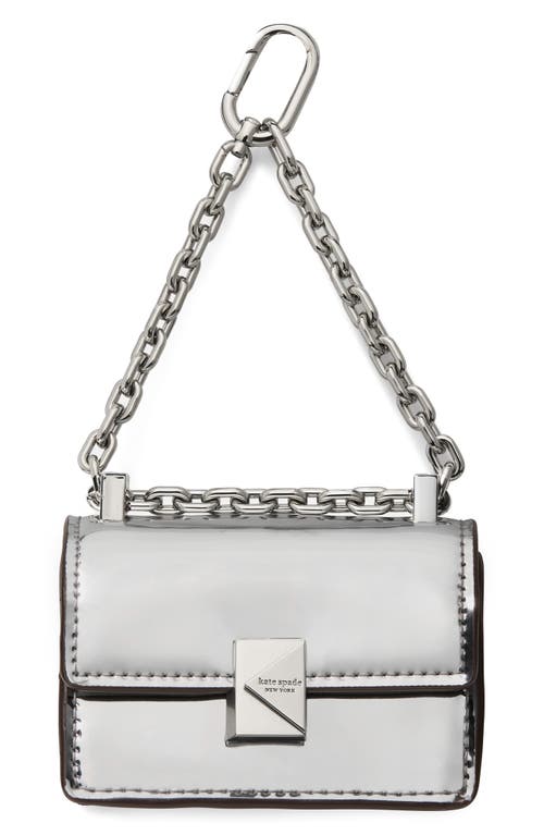 Kate Spade New York Charmed Mirror Metallic Leather Bag Charm In Silver
