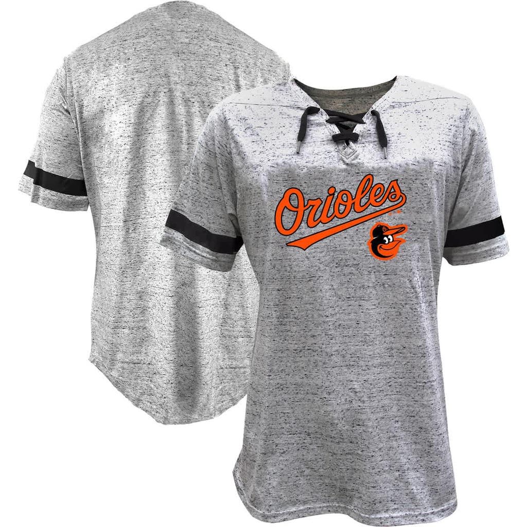 Profile Heather Gray Baltimore Orioles Lace-up Fleck T-shirt