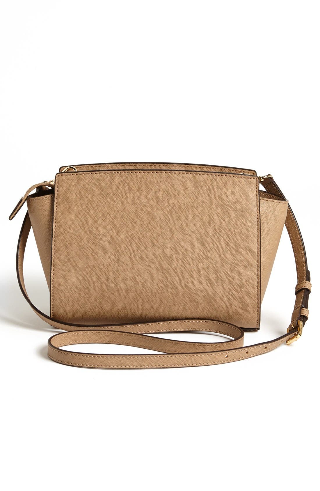 'Medium Selma' Saffiano Leather Crossbody Bag, Alternate, color, DK KHAKI
