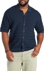 Synrgy by DXL Big & Tall Short-Sleeve Polo Cardigan Sweater