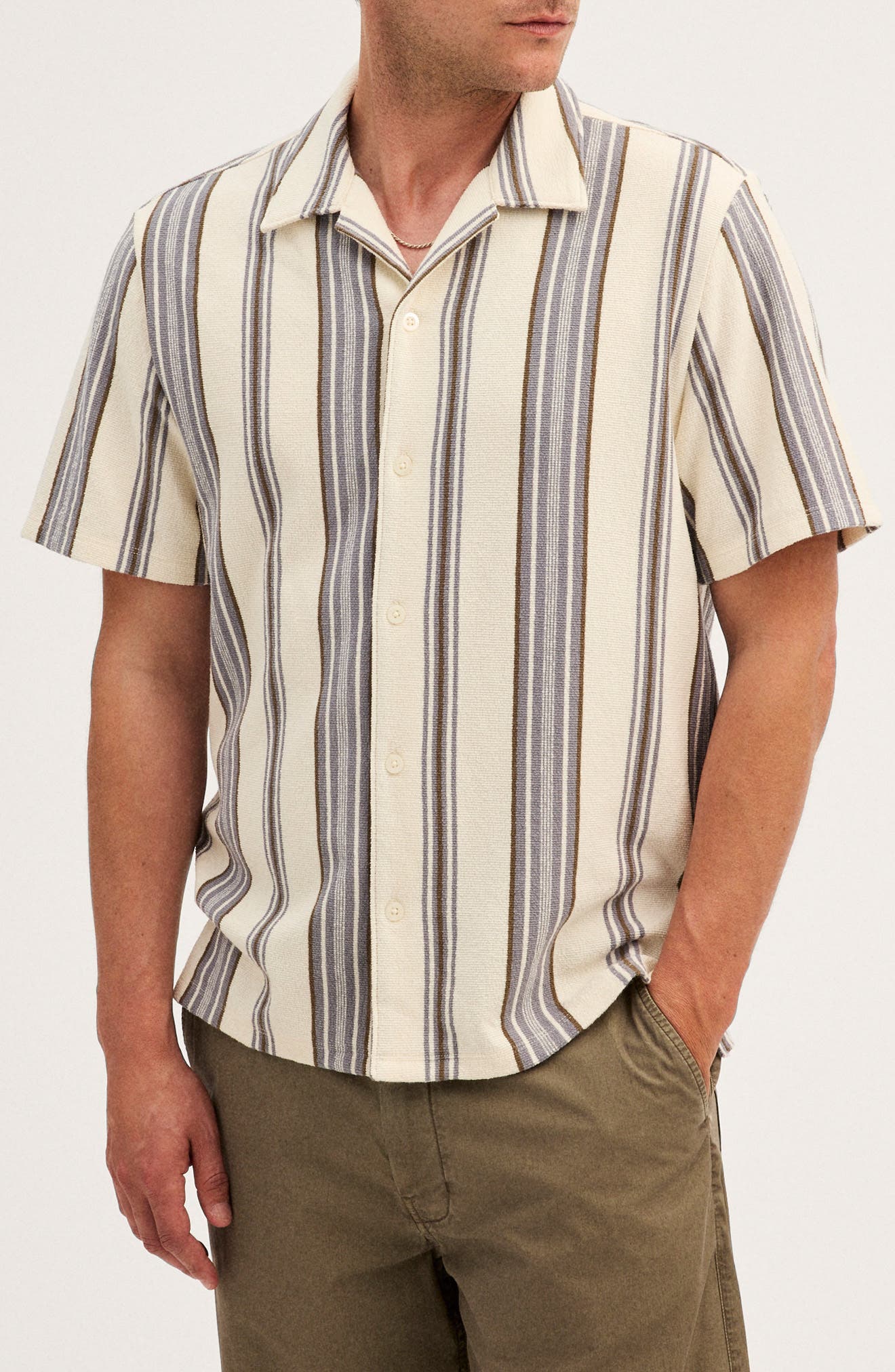Madewell The Camp Shirt in Seaport Terry in Ashen Blue at Nordstrom, Size Medium