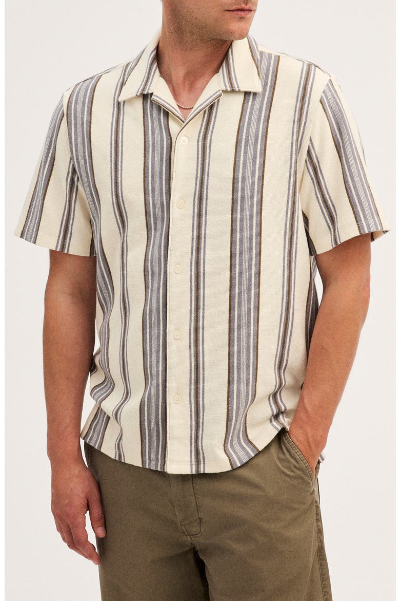The Camp Shirt in Seaport Terry, Main, color, ASHEN BLUE