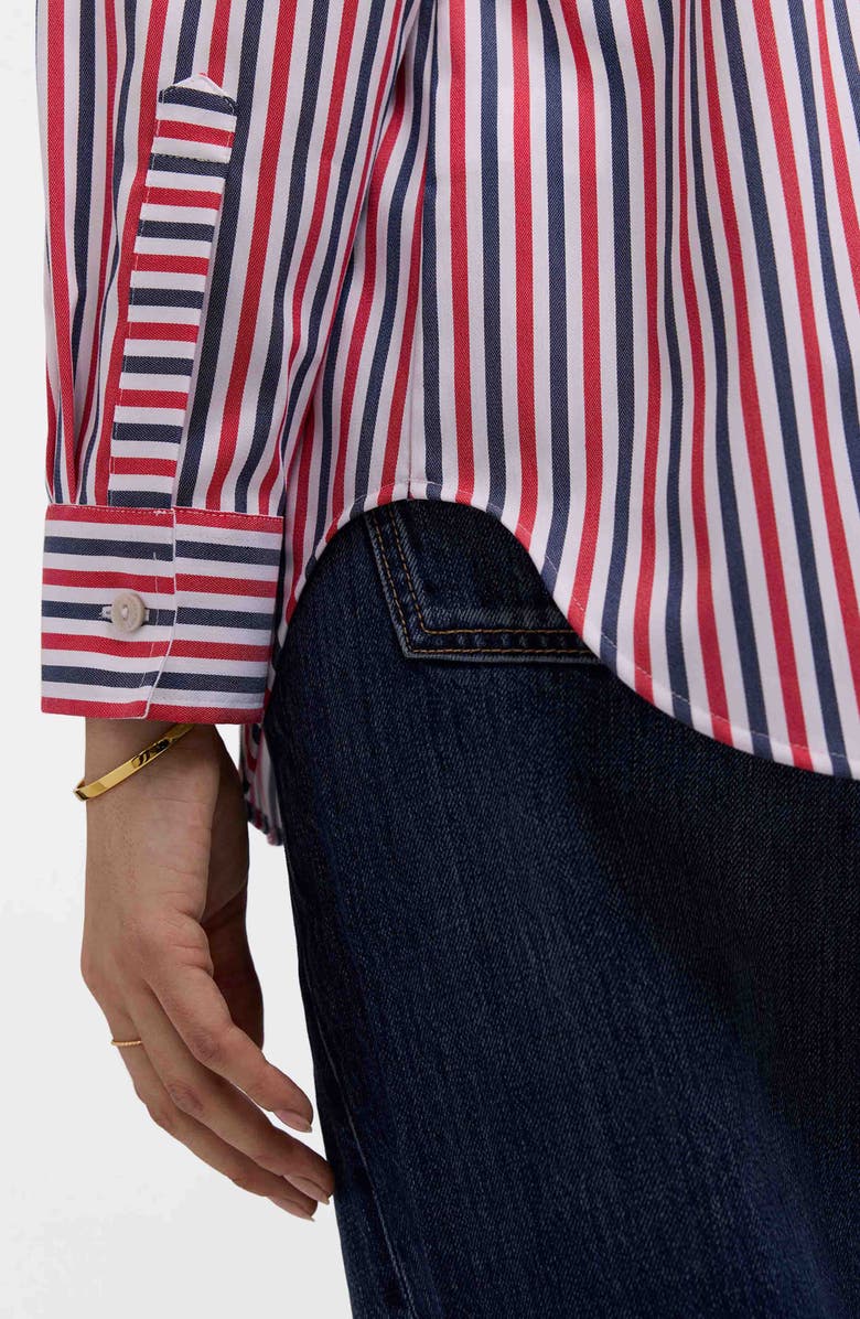 Foxcroft Stripe Boyfriend Button-Up Shirt, Alternate, color, 