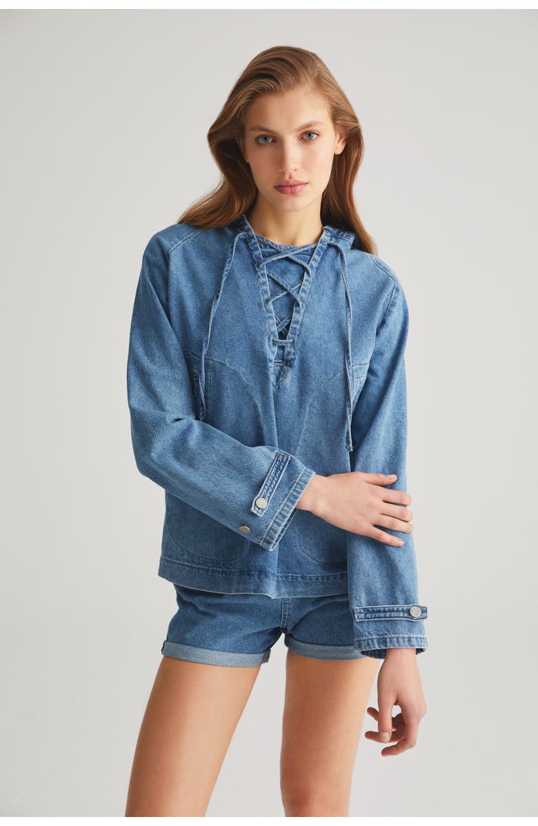 Labeca London Denim Hoodie, Alternate, color, 