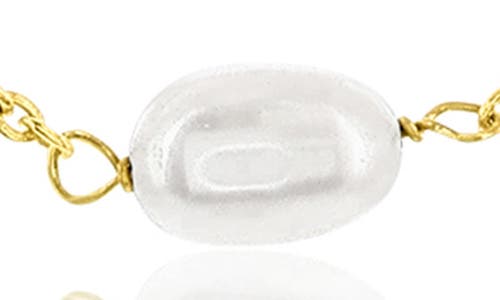 Simona Freshwater Pearl & Bead Station Chain Necklace In Gold