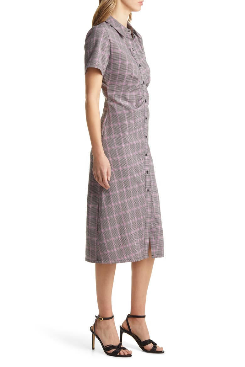 Check Print Shirtdress, Alternate, color, BLACK- PURPLE HEAVEN CHECK