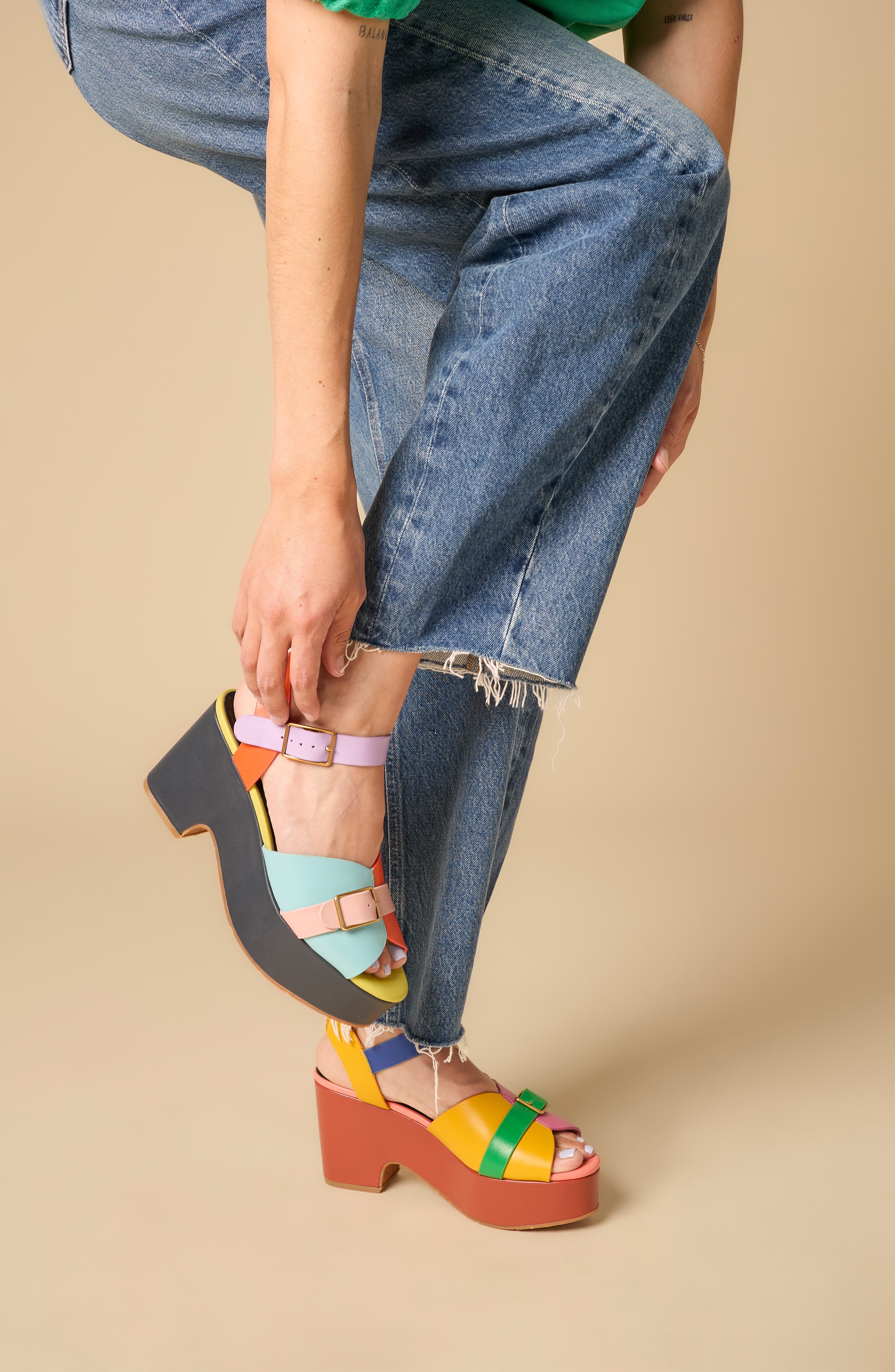 Charlotte Stone Raf Platform Sandal, Alternate, color, Solimar