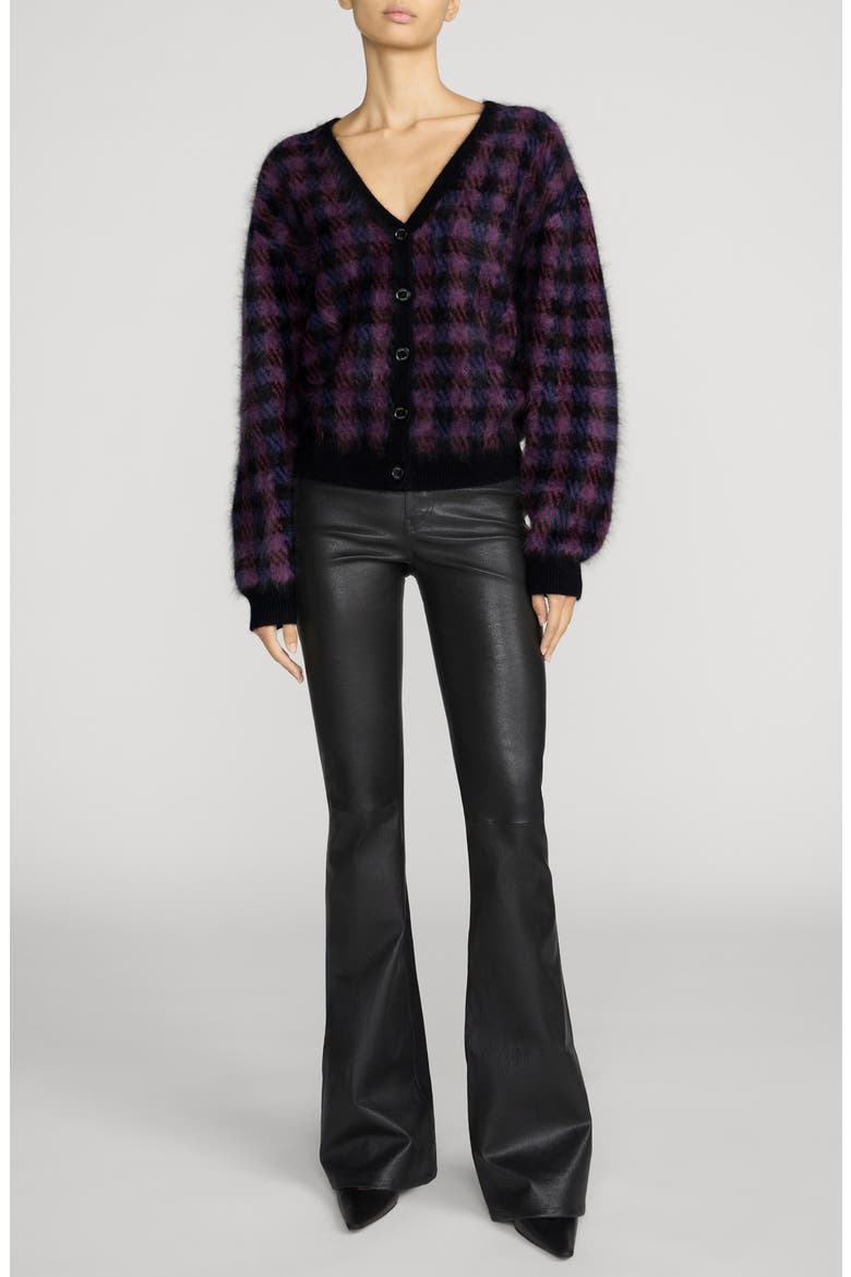 The Brushed Houndstooth Cardigan, Alternate, color, CHESTNUT PLAID