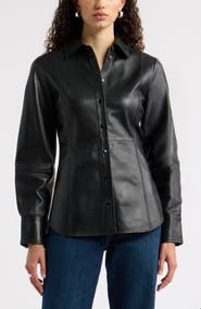 Nordstrom Waisted Leather Shirt