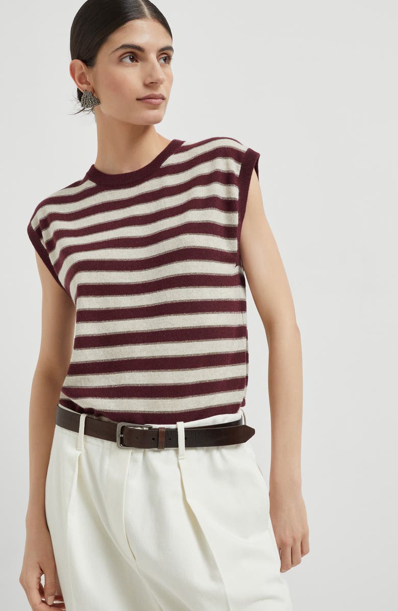 Brunello Cucinelli Cashmere knit vest, Alternate, color, Amaranth