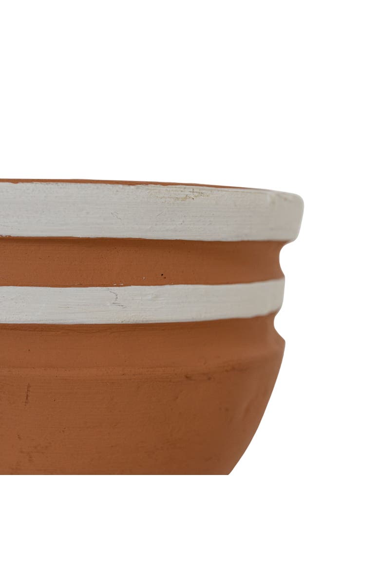 White Striped Terracotta Planter, Alternate, color, White