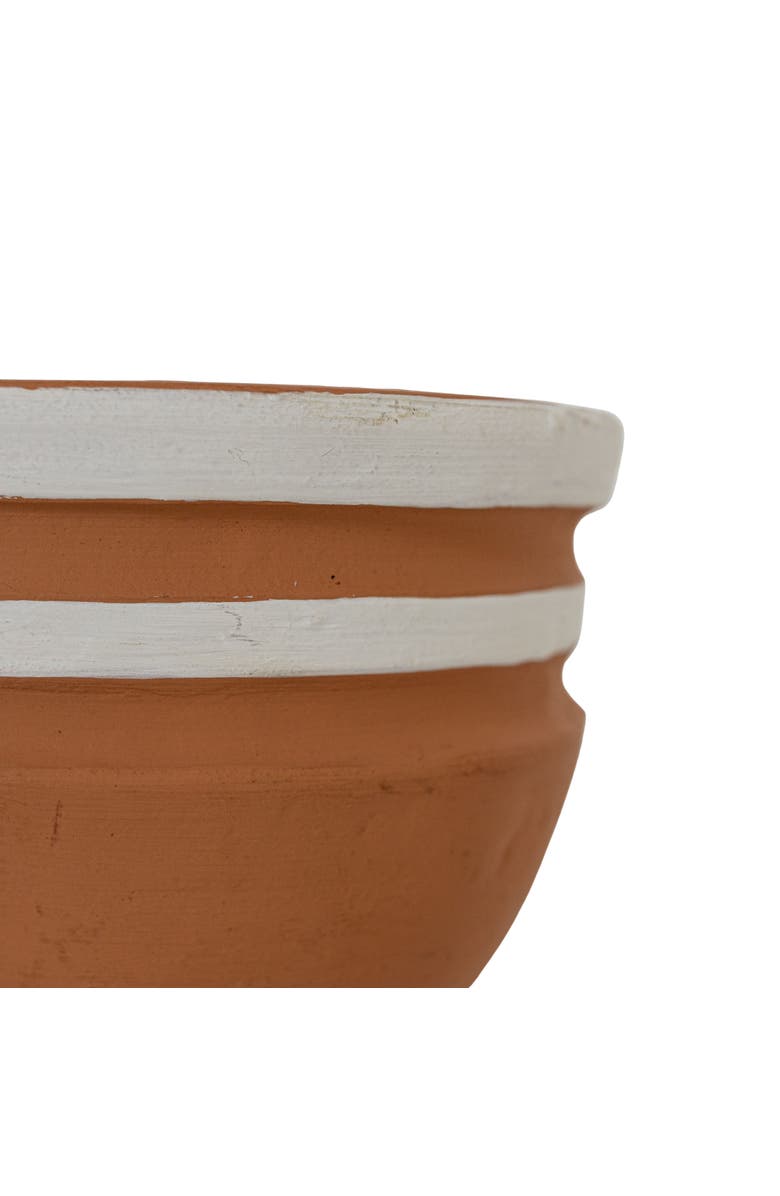 Foreside Home and Garden White Striped Terracotta Planter, Alternate, color, White