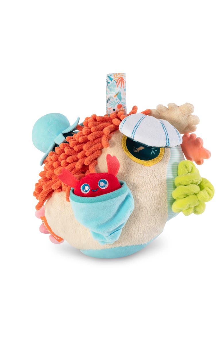 Miniland Sensorial Reef Plush Ocean Themed Baby Toy with Teething Elements, Alternate, color, Blue-Green Multi