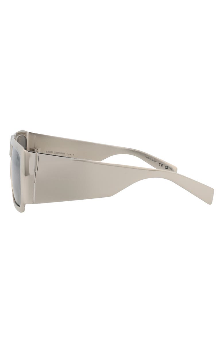 Saint Laurent 58mm Square Sunglasses, Alternate, color, Silver Silver Silver