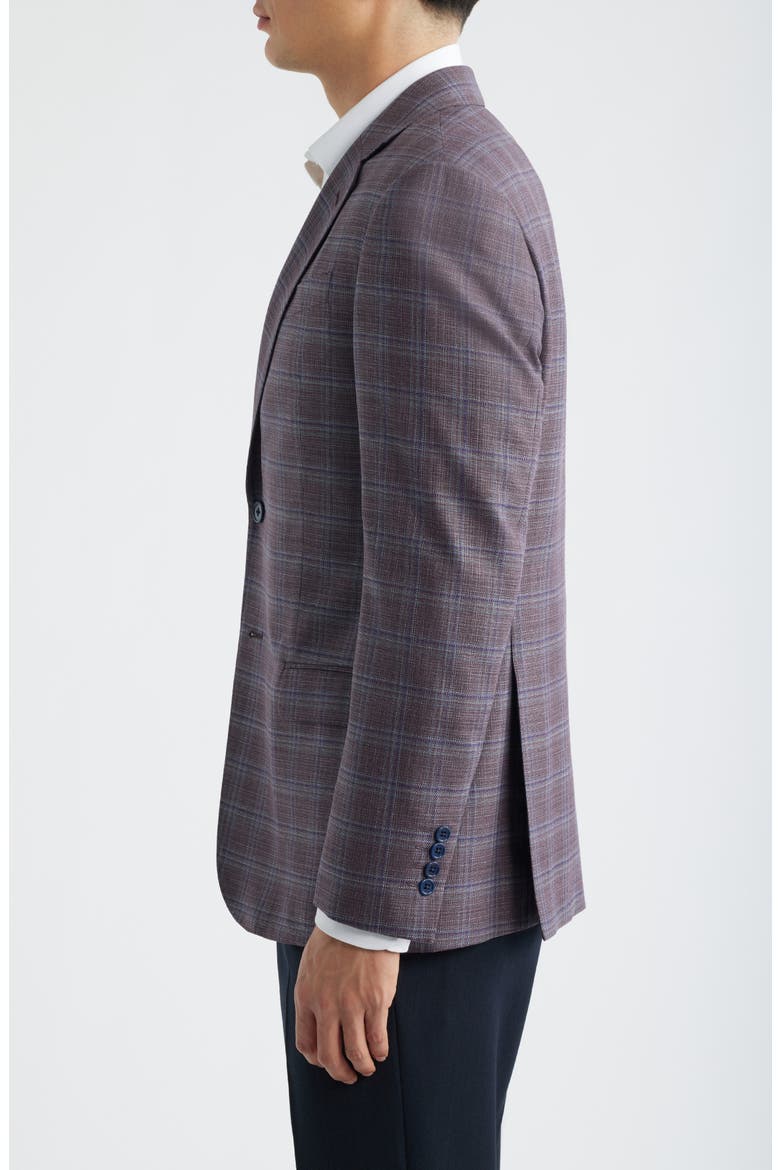 Purple Check Virgin Wool Sport Coat, Alternate, color, PLUM