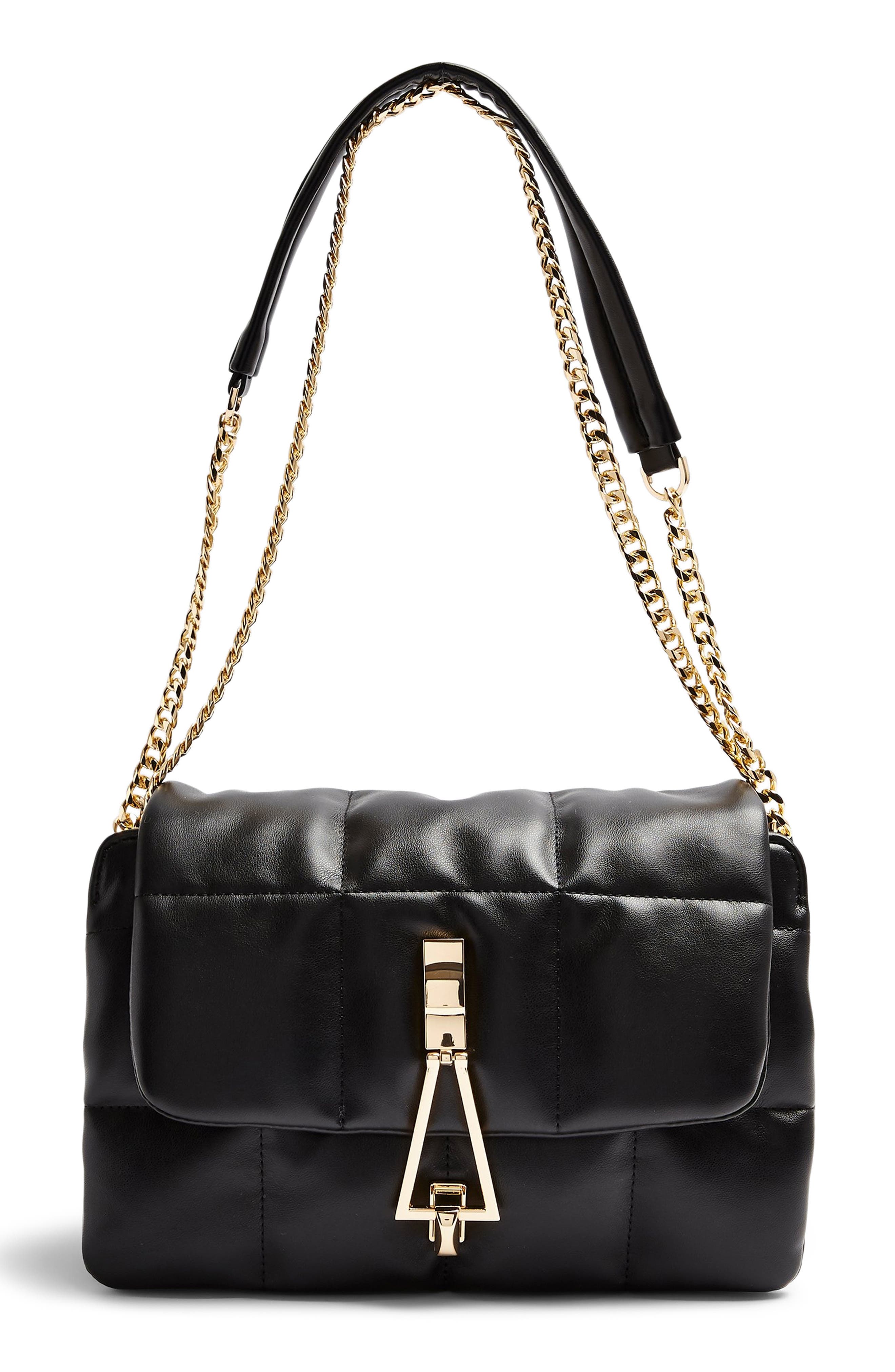 Topshop Triangle Quilted Shoulder Bag, Main, color, 