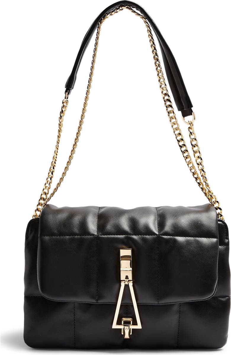 Topshop Triangle Quilted Shoulder Bag, Main, color,