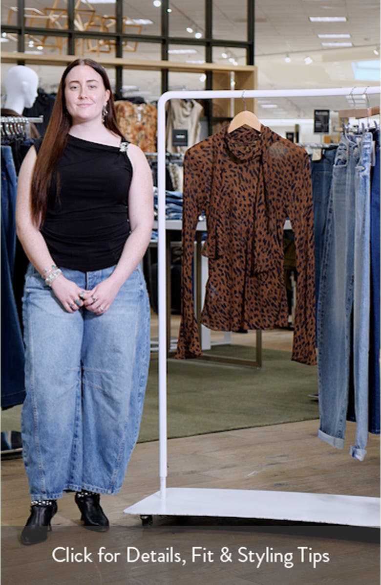 Valeria Print Tie Neck Top, sales video thumbnail