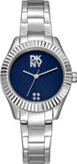 DKNY Logo Ridged Bezel Bracelet Watch, 30mm