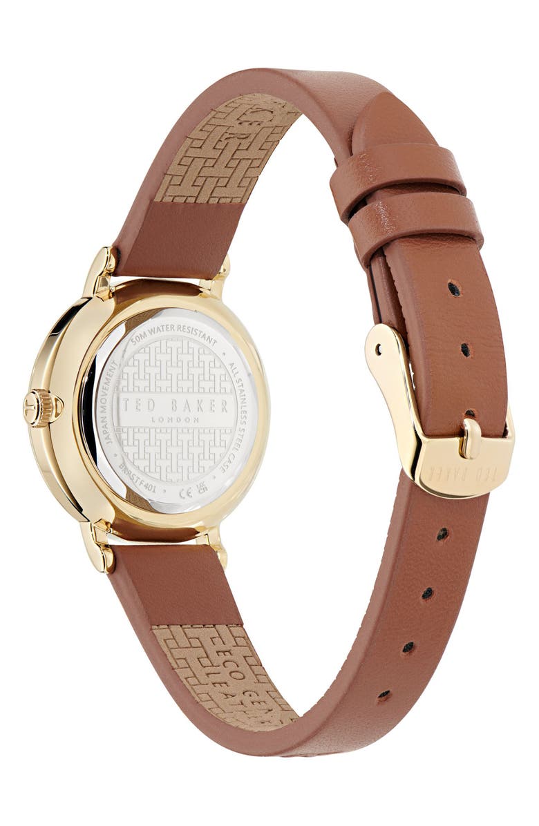 Ted Baker Classic Leather Strap Watch, 28mm, Alternate, color, 