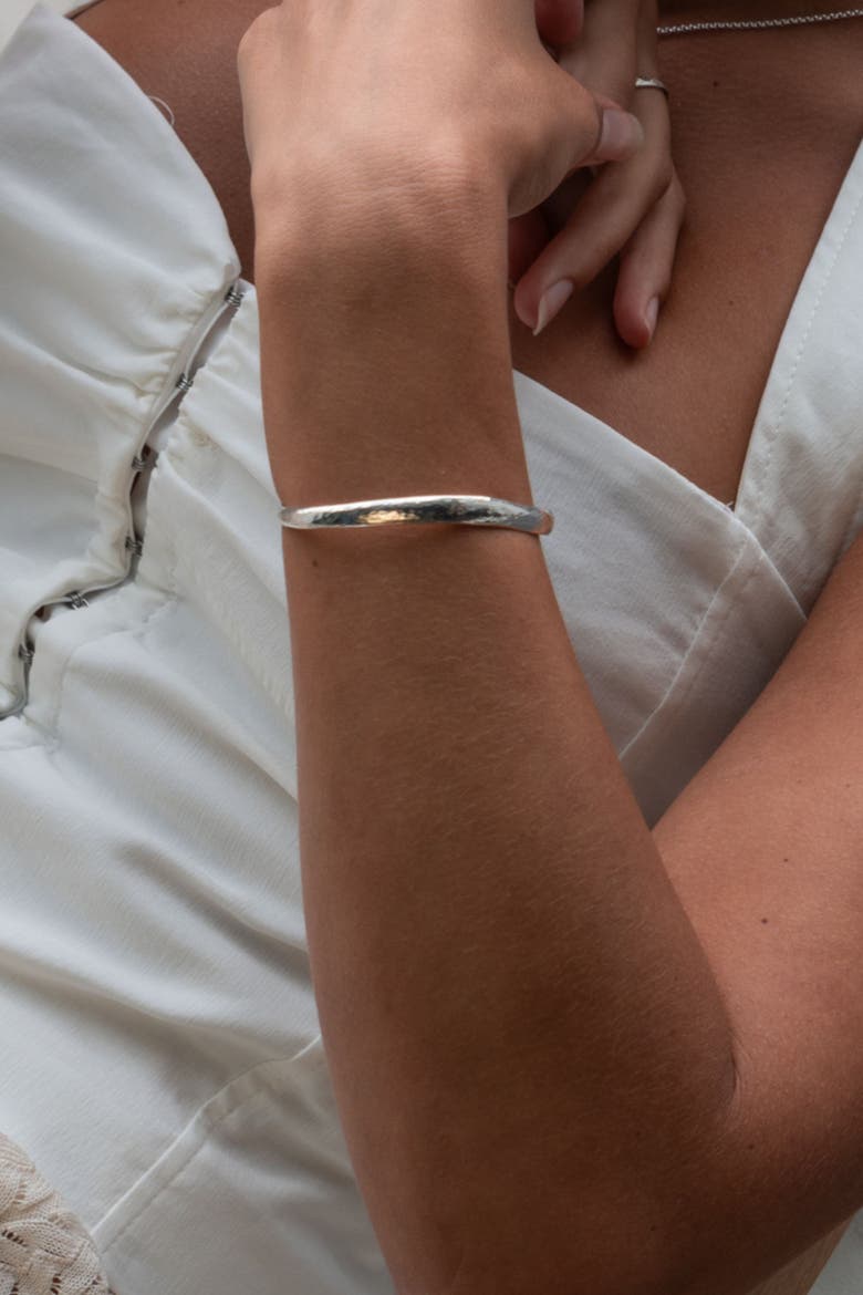 Curved Nomad Cuff Bangle, Alternate, color, Sterling Silver