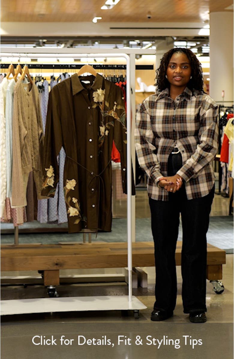 Iris Floral Print Tie Waist Long Sleeve Shirtdress, sales video thumbnail