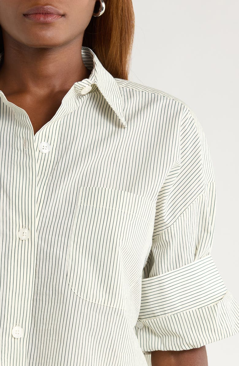 TWP Next Ex Stripe Shirt, Alternate, color, Ivory/ Forest