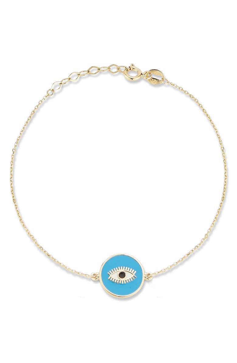 Ember Fine Jewelry 14K Gold Evil Eye Bracelet, Main, color, Gold