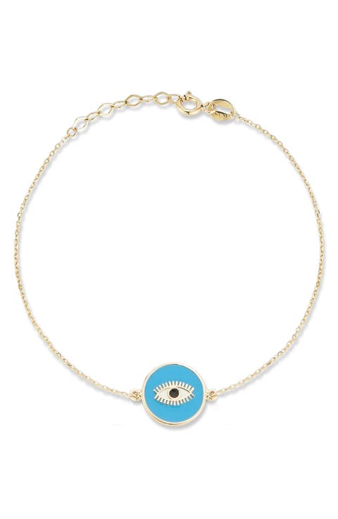 14K Gold Evil Eye Bracelet